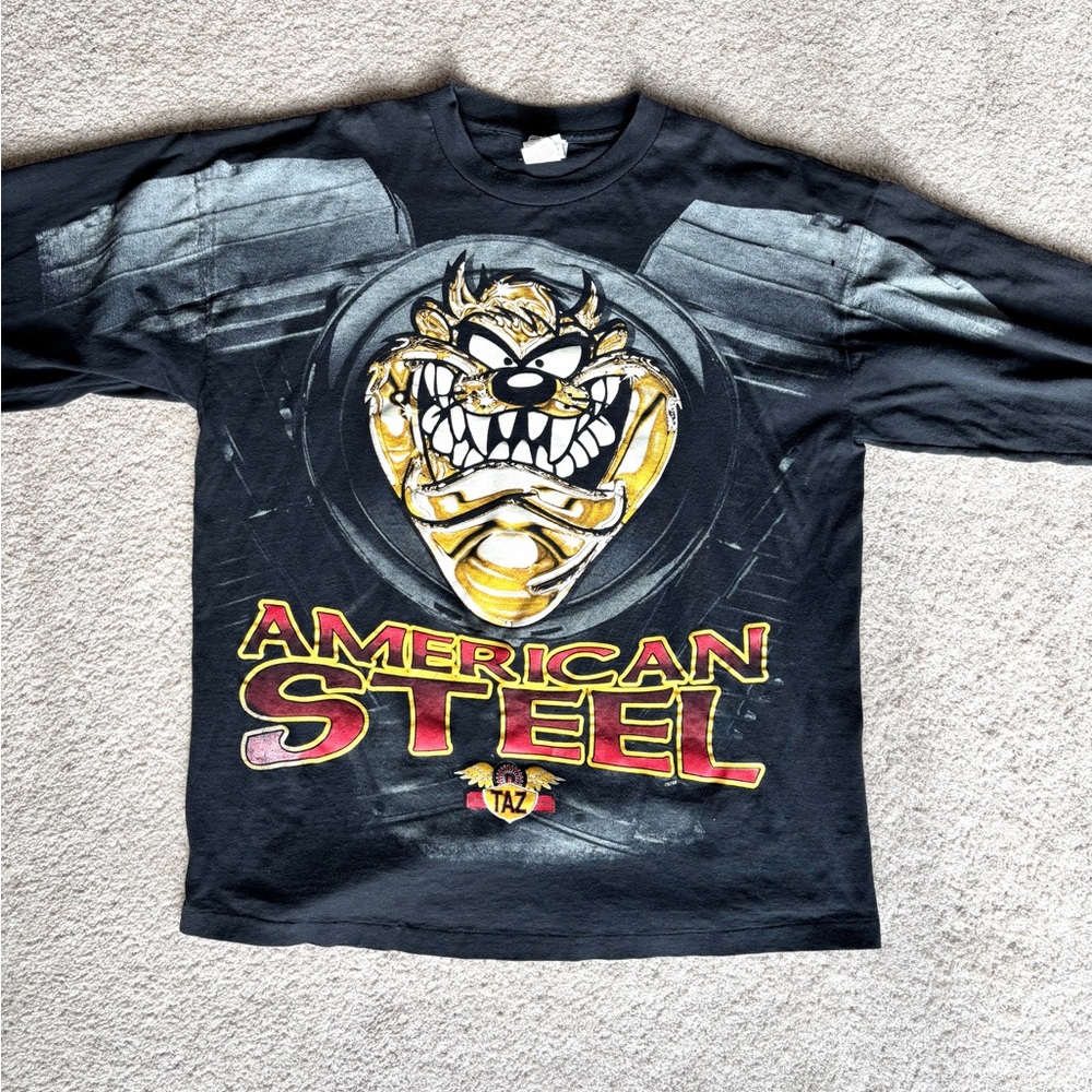 American Steel Tasmanian Devil Vintage Graphic Looney Tunes Long Sleeve Tee